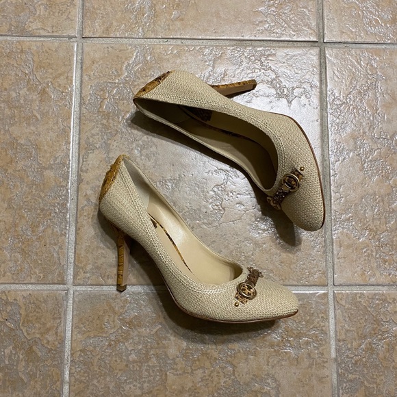 Dior canvas w/snakeskin heels - Picture 3 of 12